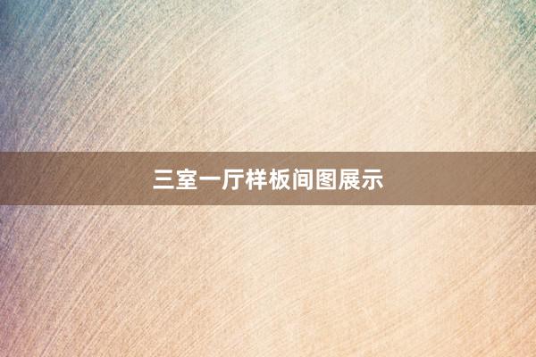 三室一厅样板间图展示